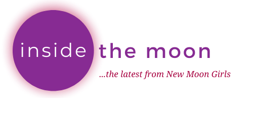 purple new moon with corona and text saying inside the moon...the latest from New Moon Girls